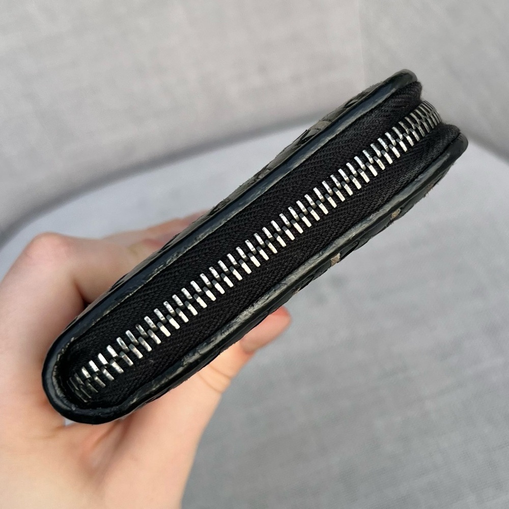 RARE BOTTEGA VENETA Anthracite Black Weave Intrecciato Zip Around Long Wallet - Picture 6 of 10